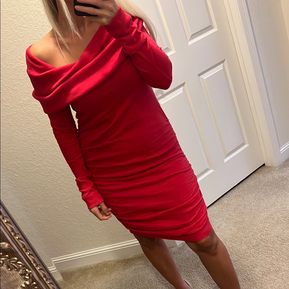 🌺RACHEL Rachel Roy 🌺Pink  Ruched Off-Shoulder Bodycon Dress - Picture 3 of 17